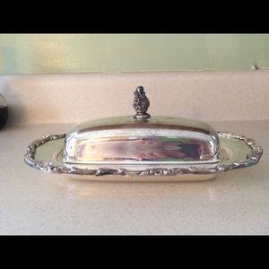 Silver plated butter dish